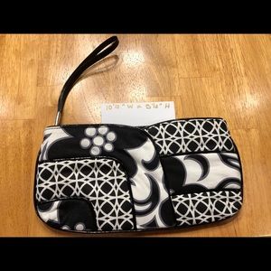 Vera Bradley black and white wristlet